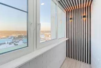 Отделка с объединением балкона и комнаты